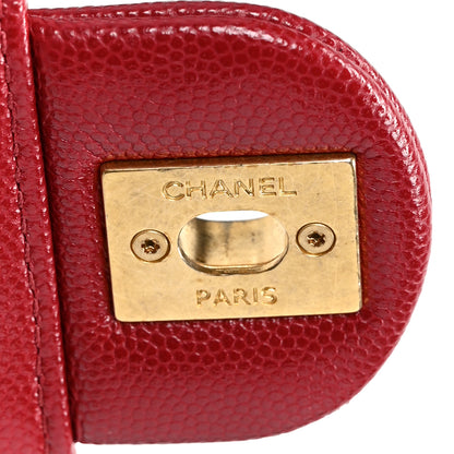 Chanel Caviar Quilted Camellia Chain Around Flap Red 6 of 10