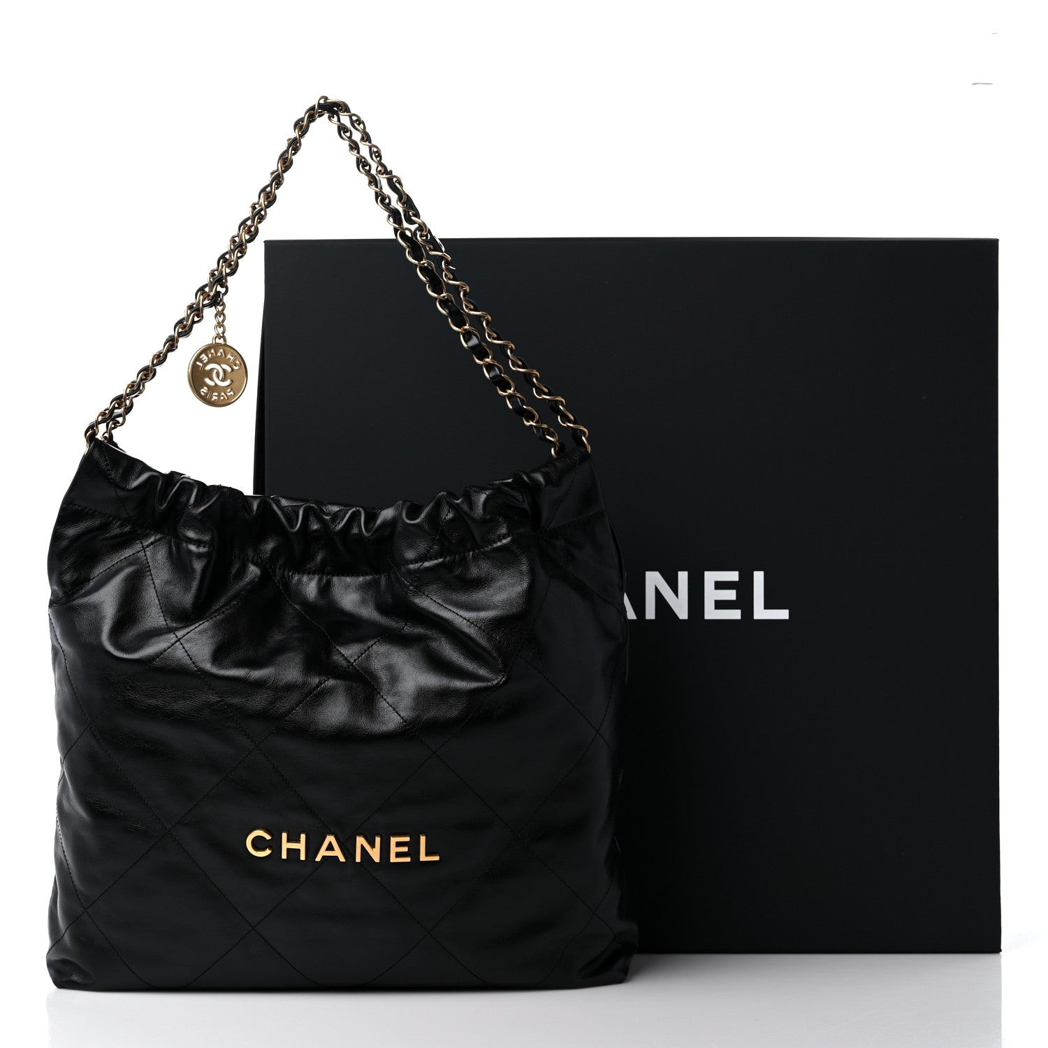 Chanel Shiny Calfskin Quilted Chanel 22 Black 11 of 11