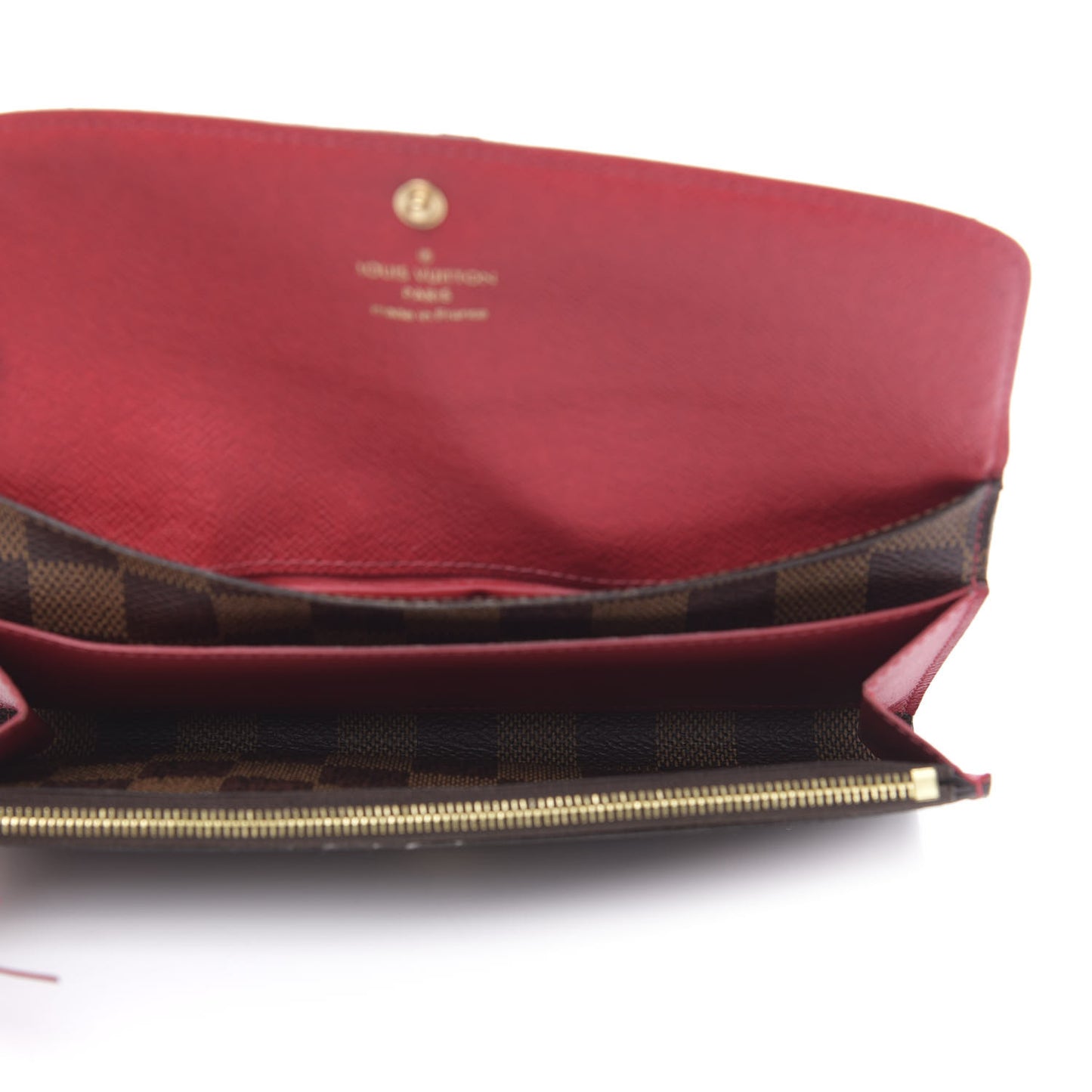 Damier Ebene Emilie Wallet Red