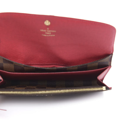 Louis Vuitton Damier Ebene Emilie Wallet Red 5 of 14