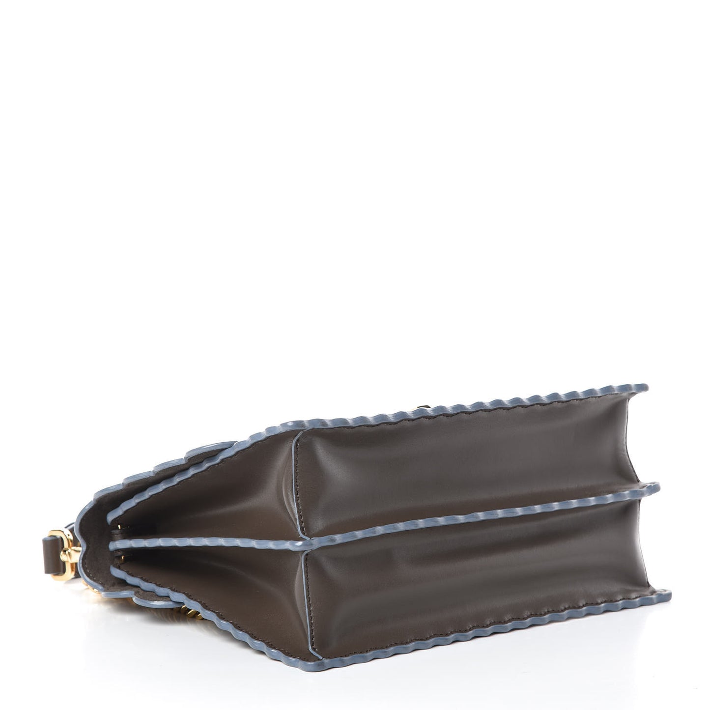 Vitello Liberty Scalloped Studded Kan I Shoulder Bag Carbone