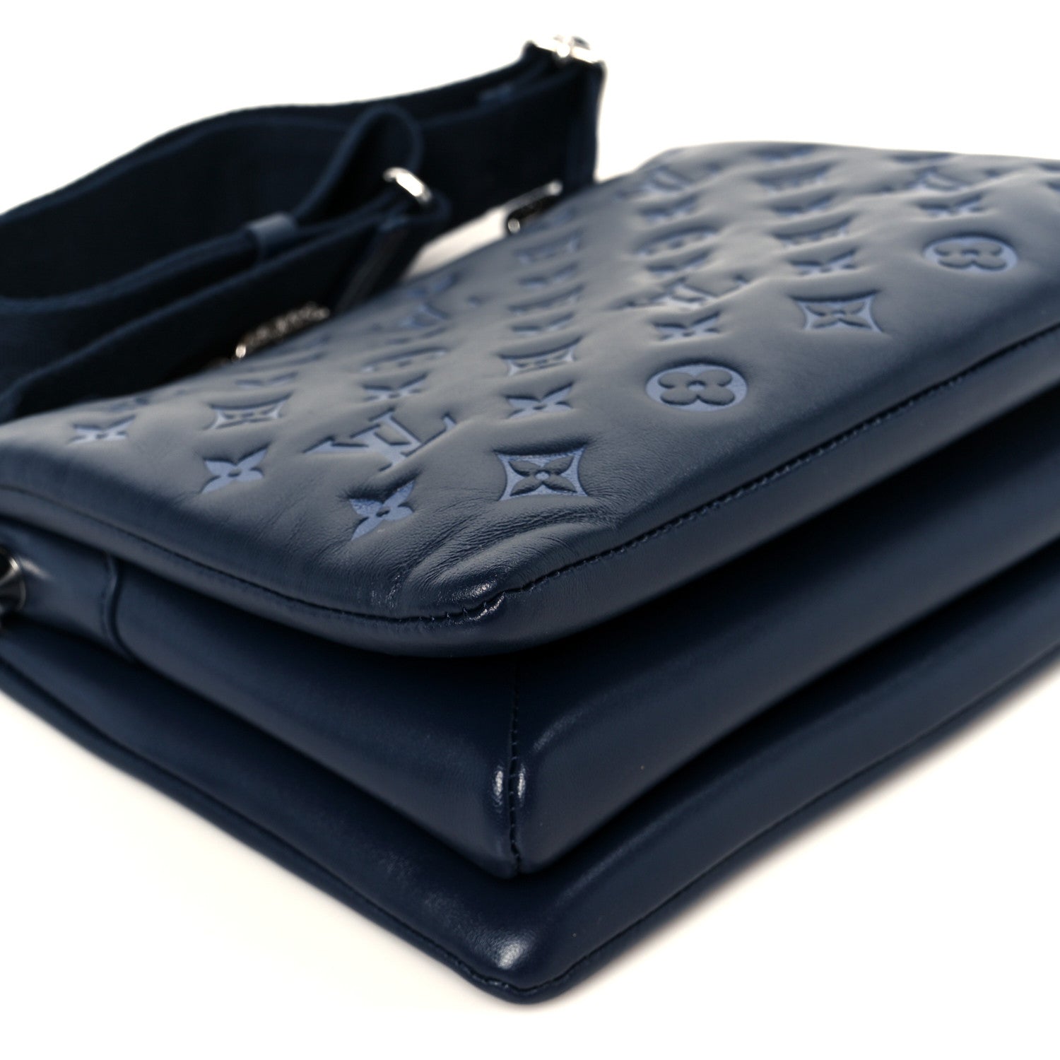 Louis Vuitton Lambskin Embossed Monogram Coussin PM Navy 11 of 12
