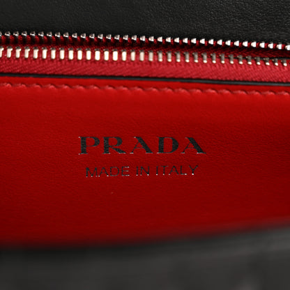 Prada Soft Calfskin Impunture Diagramme Flap Top Handle Bag Black 6 of 15