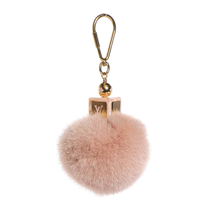 Louis Vuitton Mink Fur Fluffy Bag Charm Blush 1 of 5