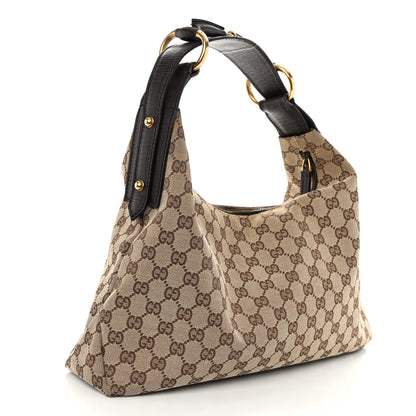 Gucci Monogram Medium Horsebit Chain Hobo Dark Brown 3 of 9