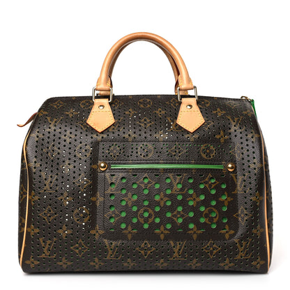 Louis Vuitton Monogram Perforated Speedy 30 Green 1 of 8