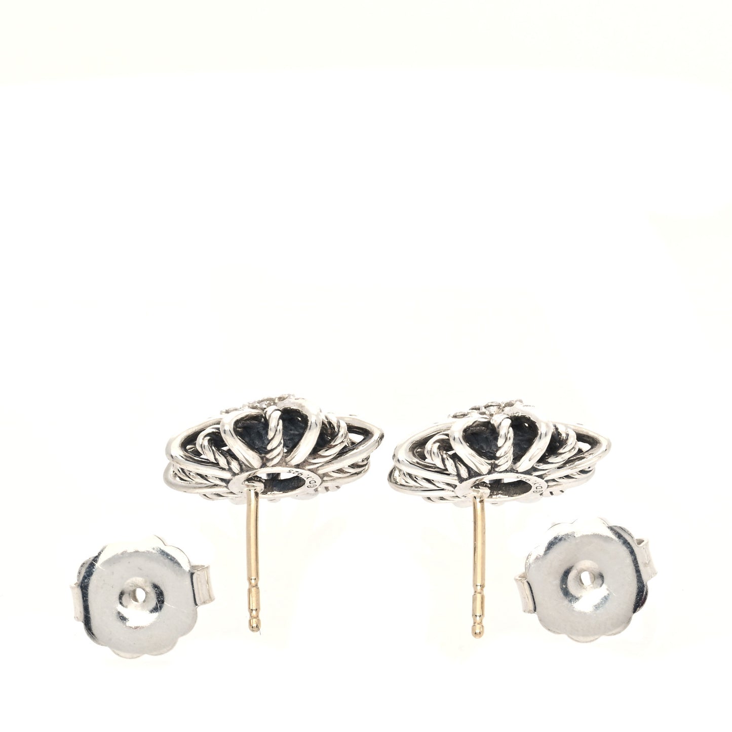 Sterling Silver Diamond 16mm Starburst Earrings