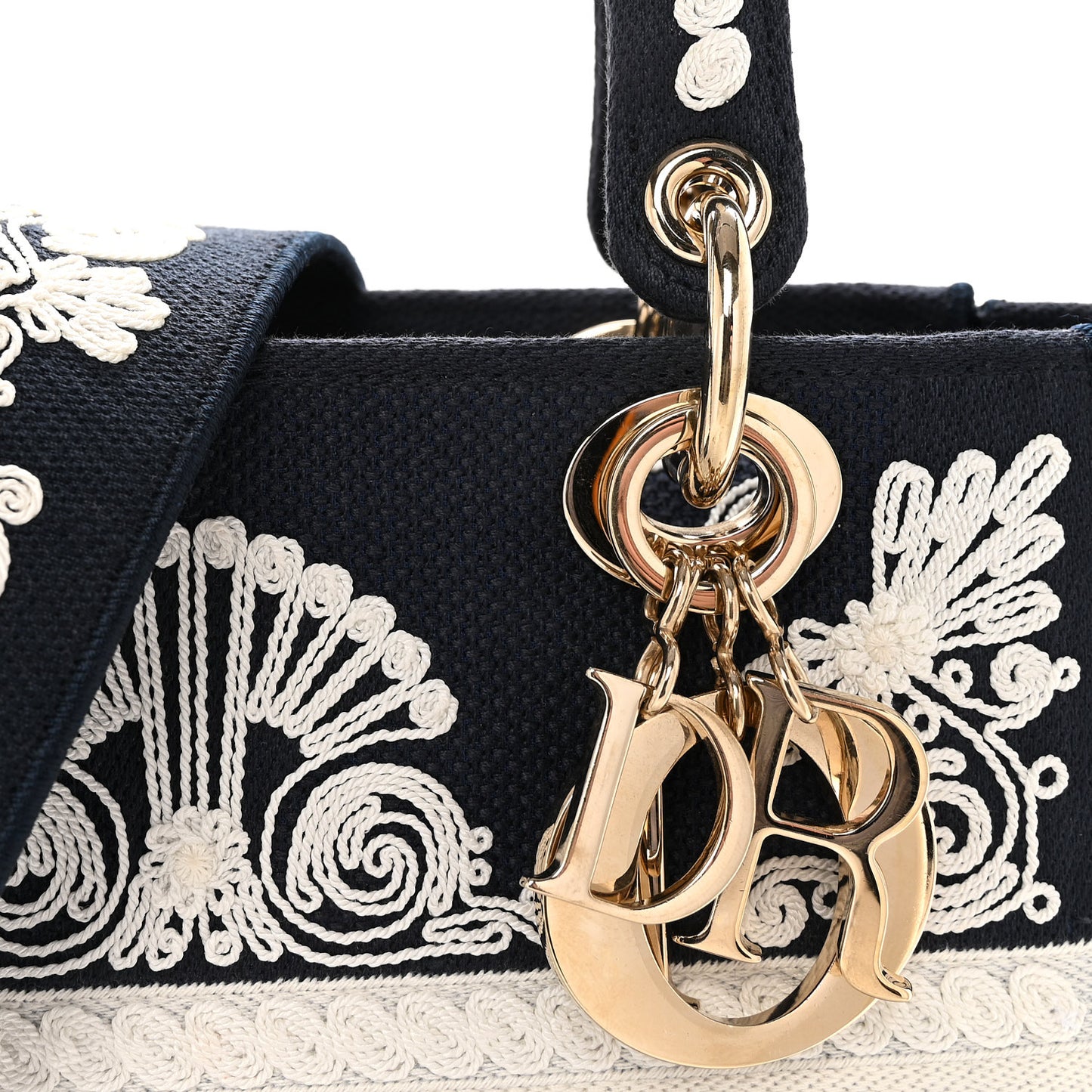 Embroidered Cornely Medium Lady D-Lite Blue White