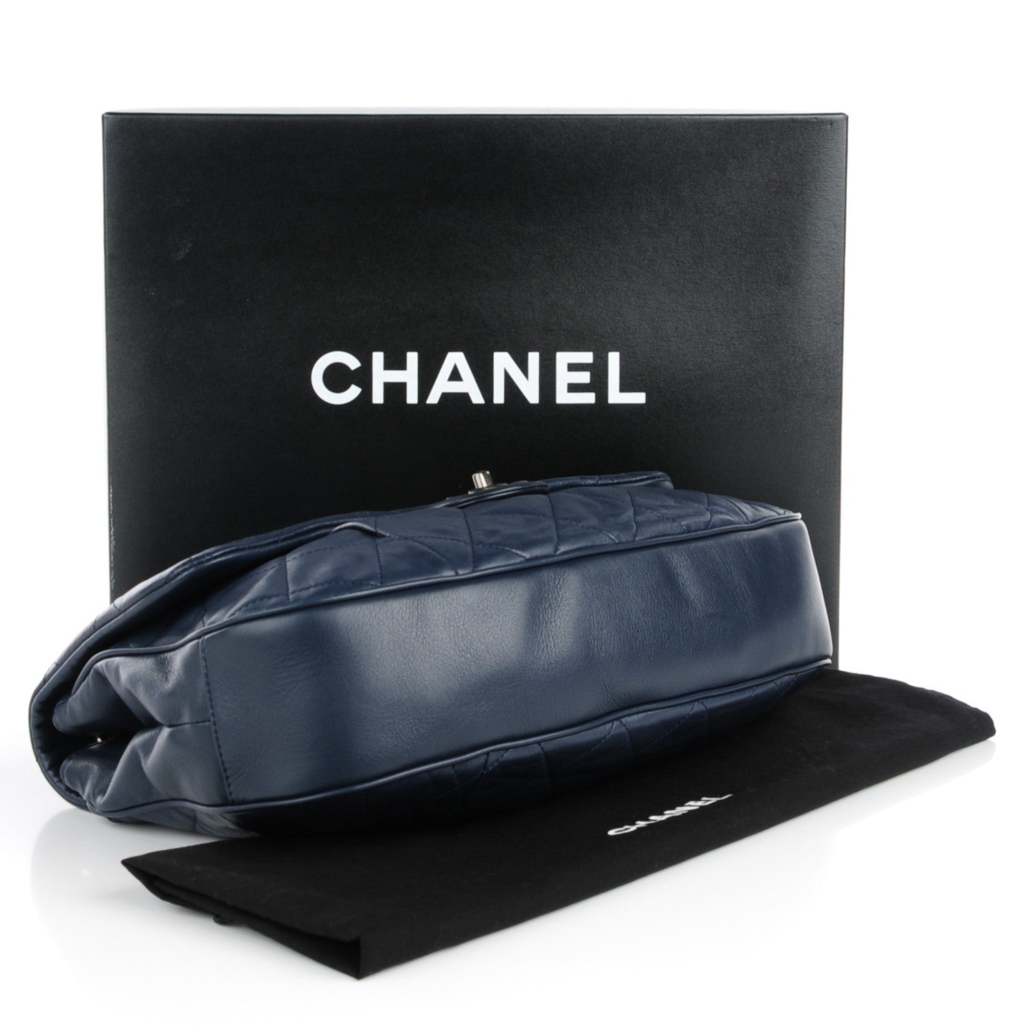 Chanel Calfskin Quilted Coco Pleats Flap Dark Navy Blue 4 of 8