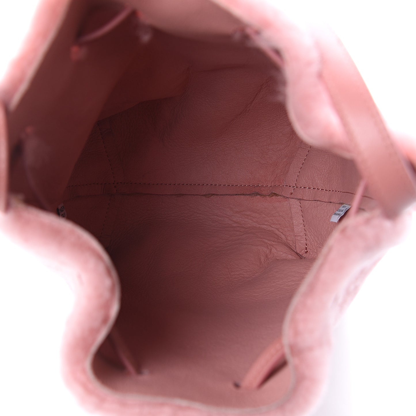 Shearling Mini Bucket Bag Blush