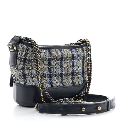 Chanel Tweed Calfskin Small Gabrielle Hobo Blue 3 of 10