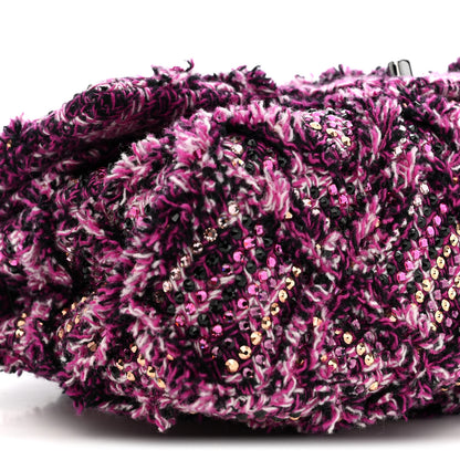 Chanel Crystal Tweed Quilted Medium Double Flap Purple Multicolor 15 of 20