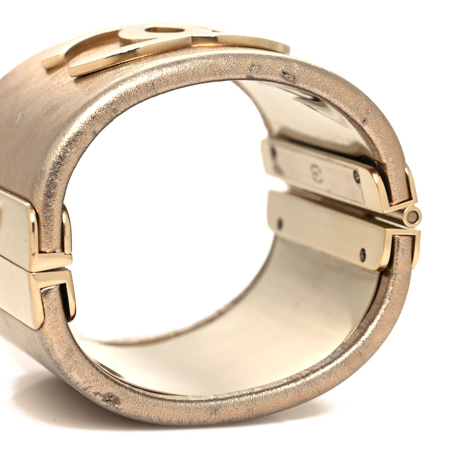 Chanel Metallic Lambskin CC Cuff Gold 6 of 7