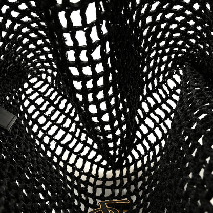 Saint Laurent Raffia Calfskin Oxalis Shoulder Bag Black 5 of 10
