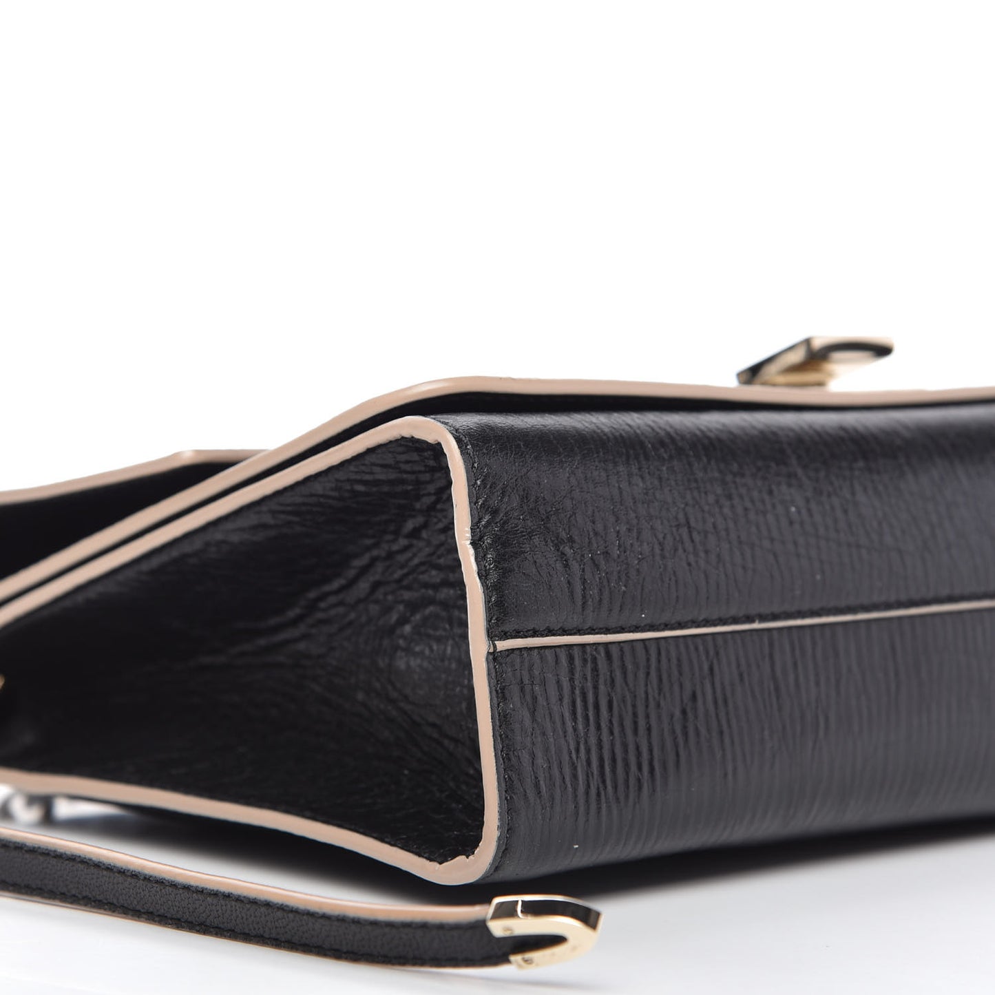 Washed Crinkled Calfskin Rebel Crossbody Bag Black