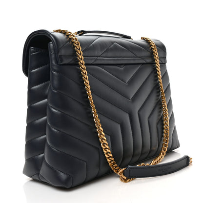 Saint Laurent Calfskin Y Quilted Monogram Medium Loulou Chain Satchel Black 3 of 8