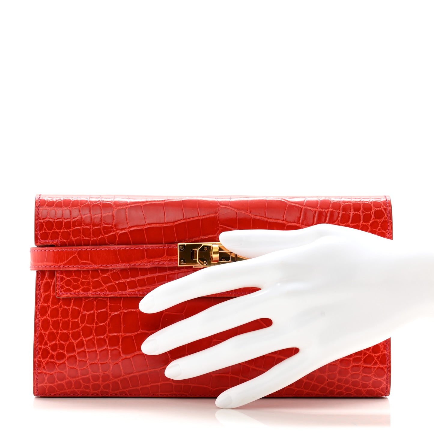 Shiny Alligator Kelly Longue Wallet Greanium