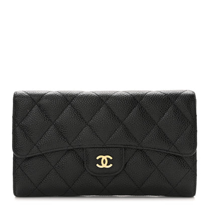 Chanel Caviar Quilted Large Flap Wallet Black 1 of 12