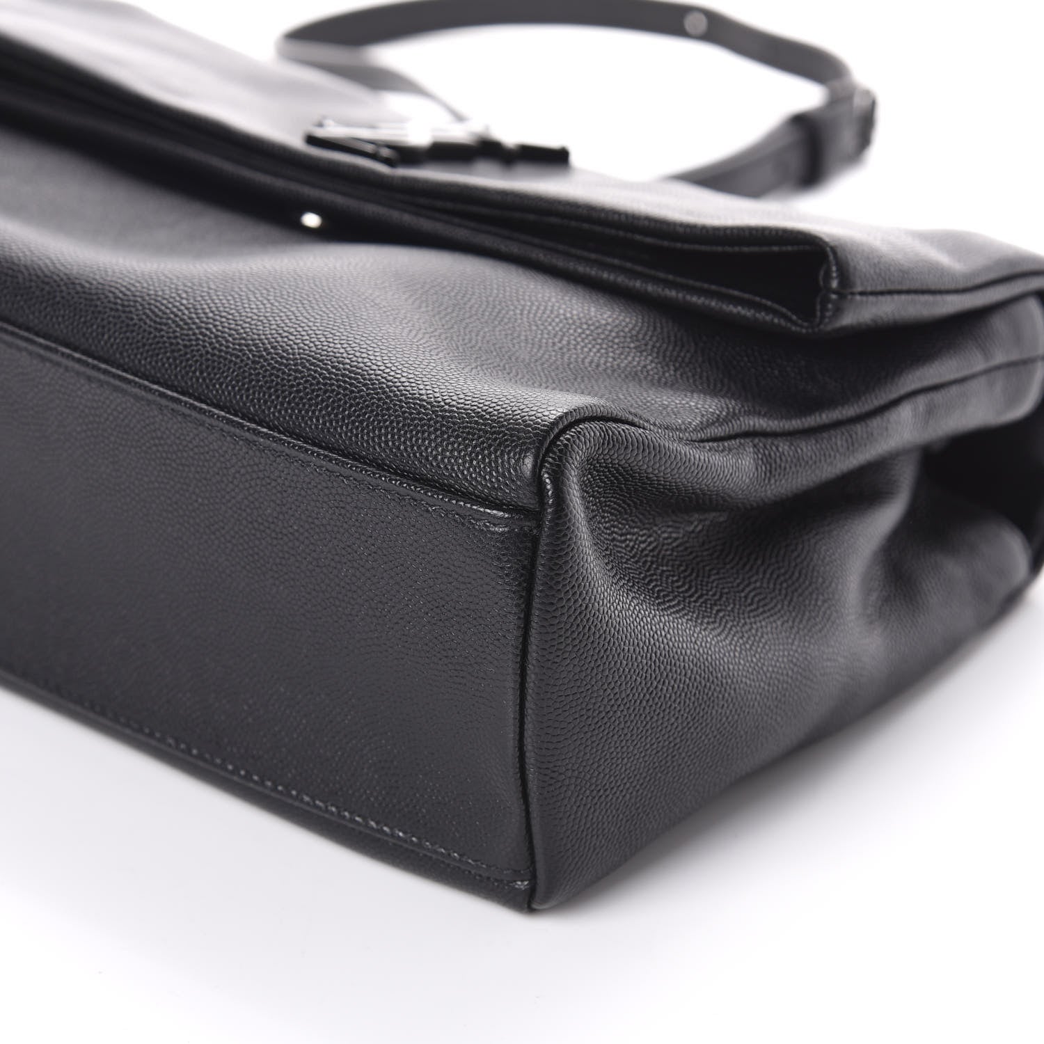 Saint Laurent Grain De Poudre Medium West Hollywood Monogram Fold-Over Black 9 of 9