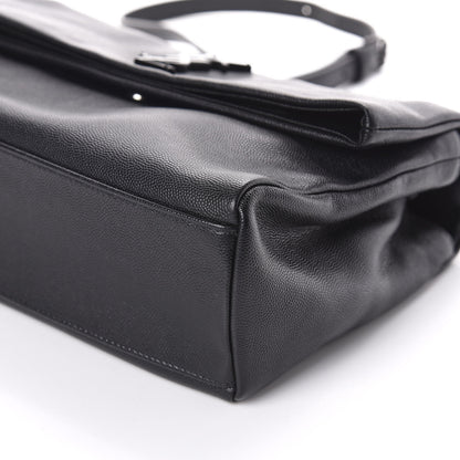 Saint Laurent Grain De Poudre Medium West Hollywood Monogram Fold-Over Black 9 of 9