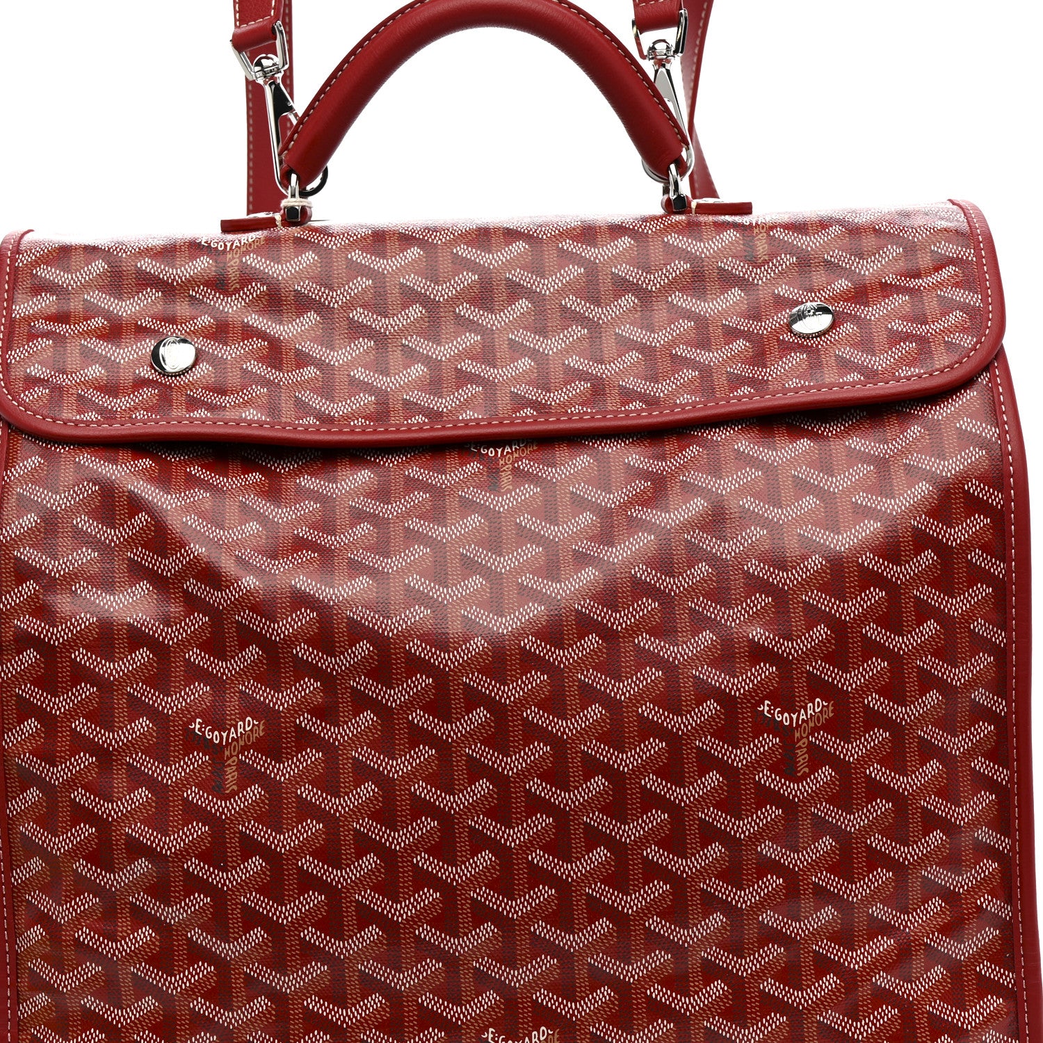Goyard Goyardine Saint Leger Soft Briefcase Backpack Red 8 of 10