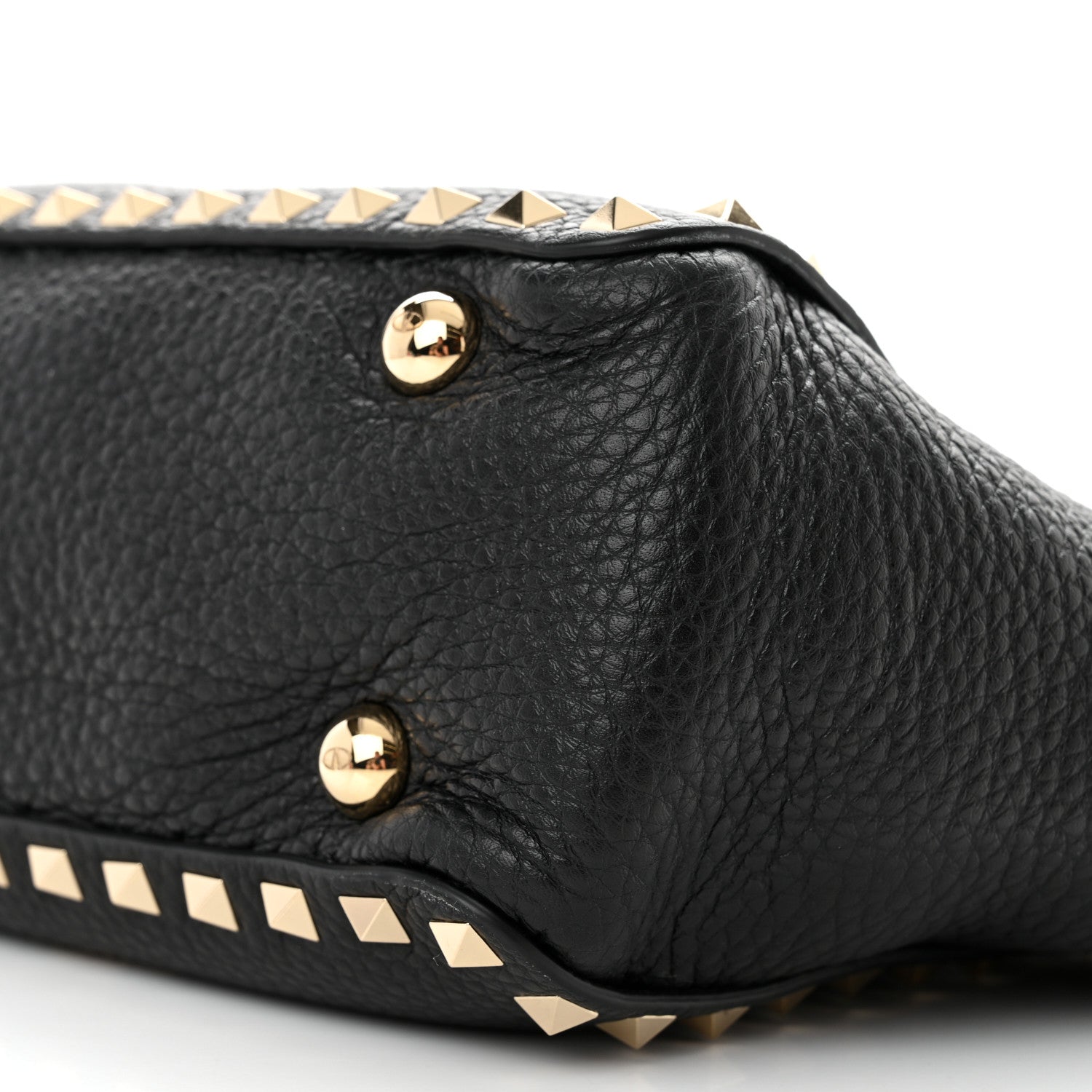 Valentino Garavani Pebbled Calfskin Mini Rockstud Tote Black 9 of 9