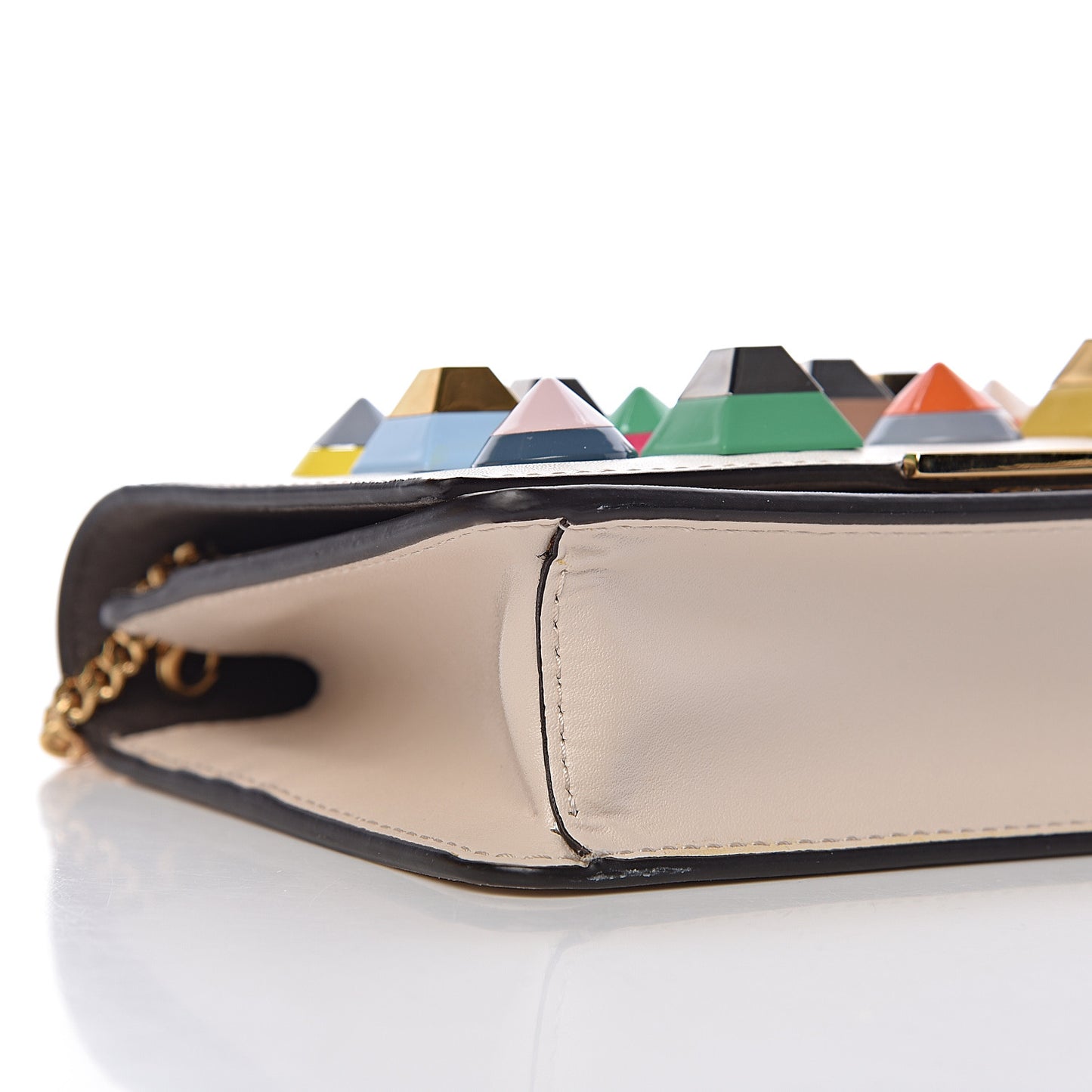 Vitello Liberty Studded Tube Wallet On Chain Camelia Multicolor