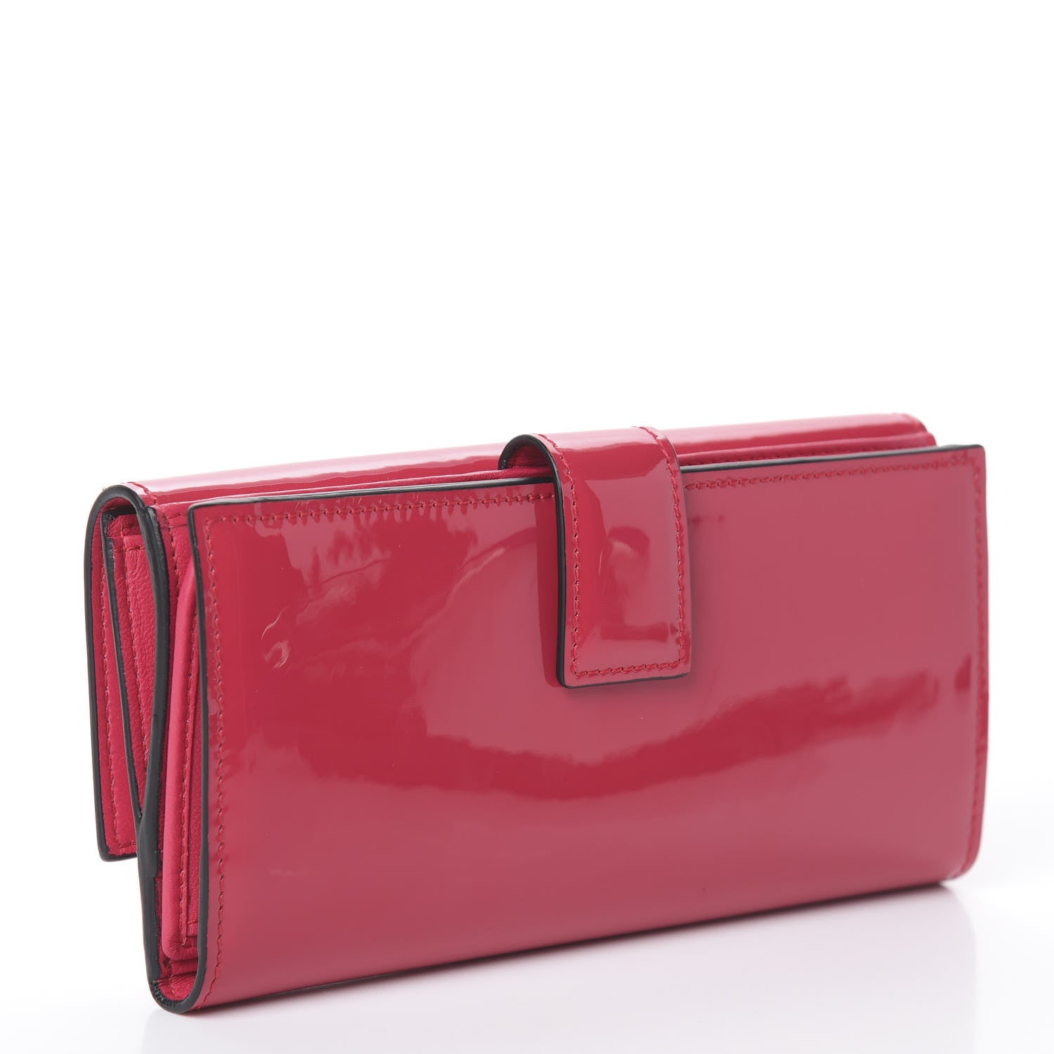 Alexander McQueen Patent Skull Continental Wallet Fuchsia Shock 2 of 5
