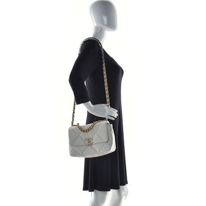 Chanel Goatskin Quilted Medium Chanel 19 Flap White 2 of 10