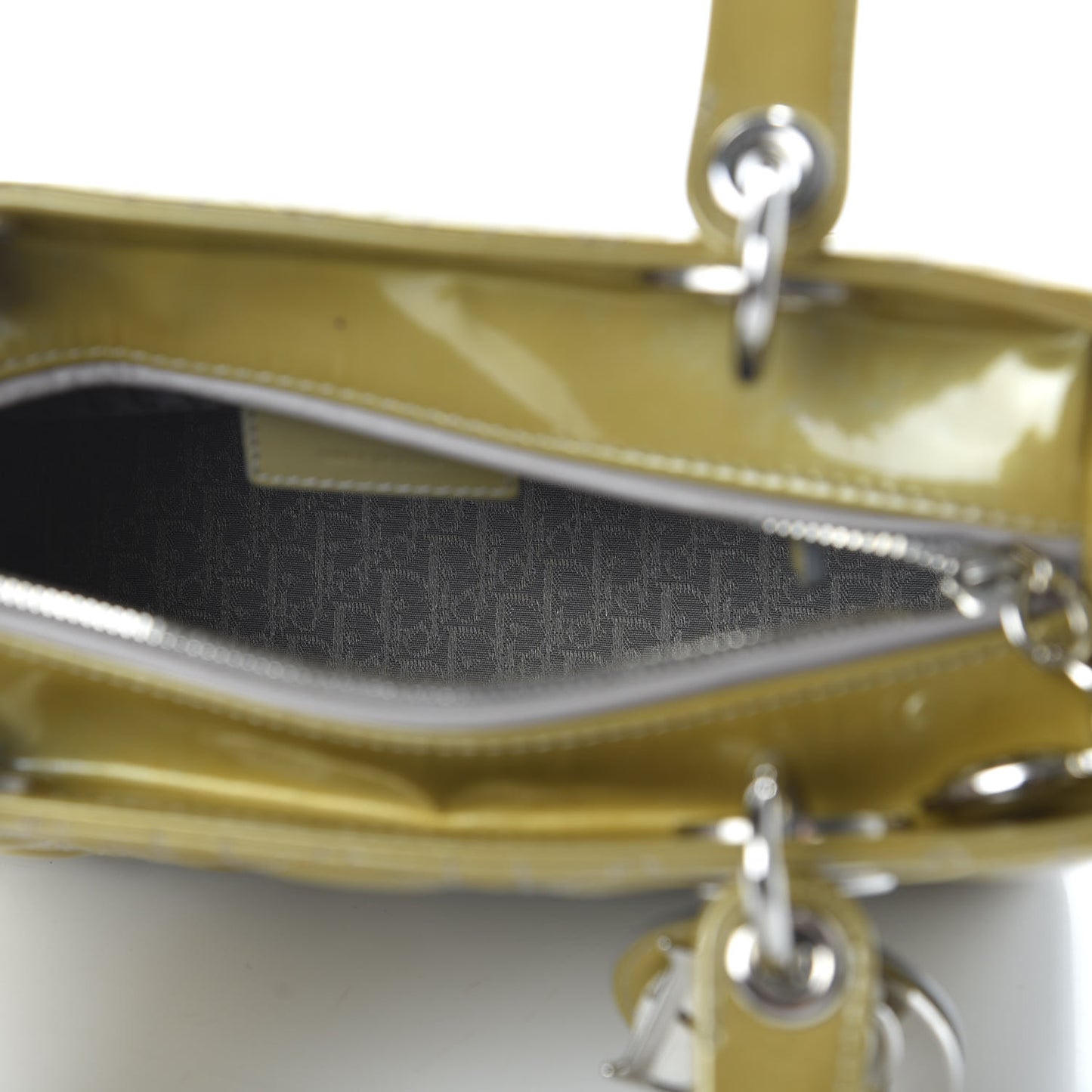 Patent Cannage Medium Lady Dior Grey