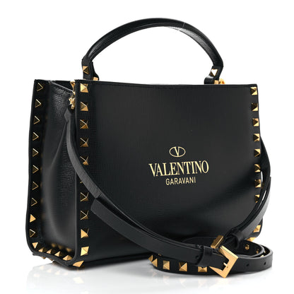 Valentino Garavani Vitello Small Rockstud Alcove Top-Handle Bag Black 2 of 7