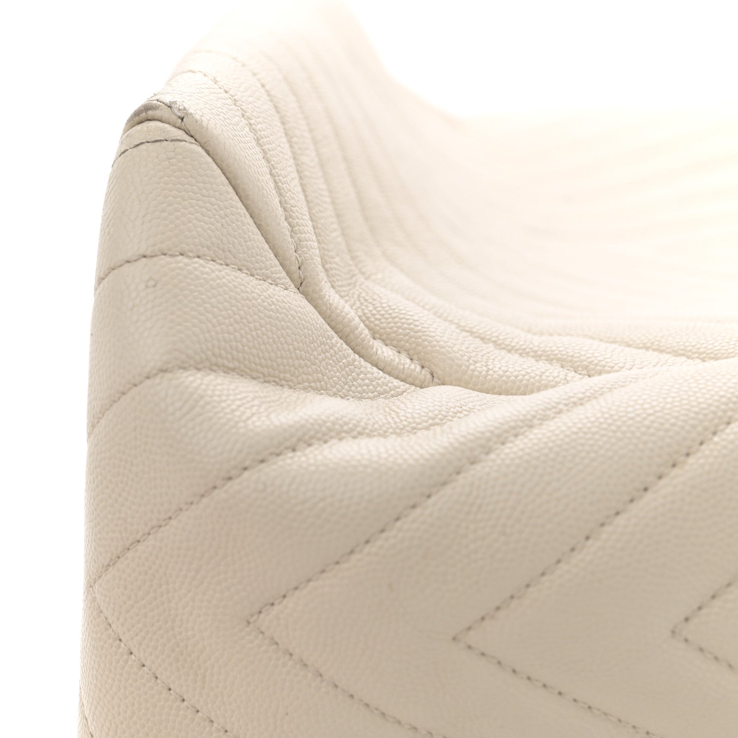 Chanel Caviar Chevron Quilted Coco Handle Shopping Tote Ivory 13 of 13