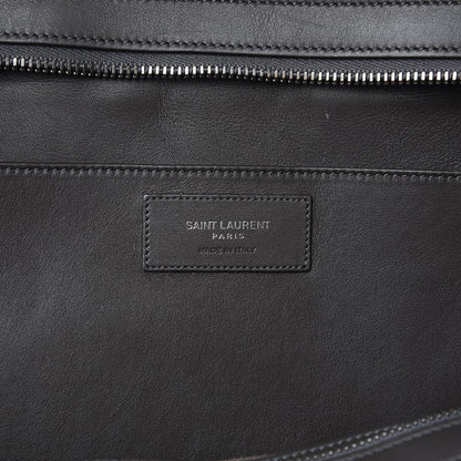 Saint Laurent Calfskin Crocodile Embossed Small Monogram Downtown Cabas Earth 7 of 9