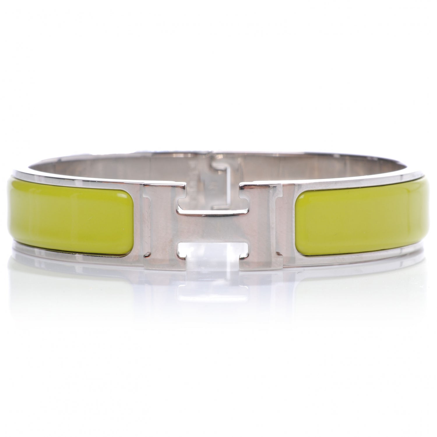 Hermes Narrow Enamel Clic Clac H Bracelet PM Chartreuse 3 of 5