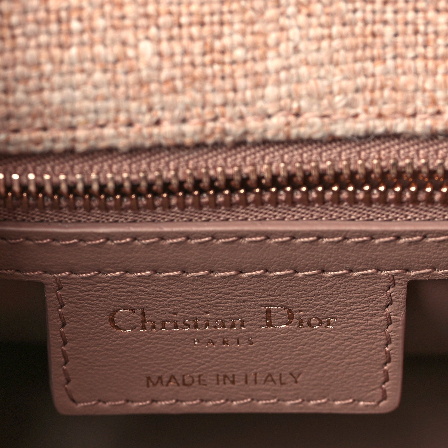 Christian Dior Linen Macrocannage Small Caro Bag Rose 5 of 9