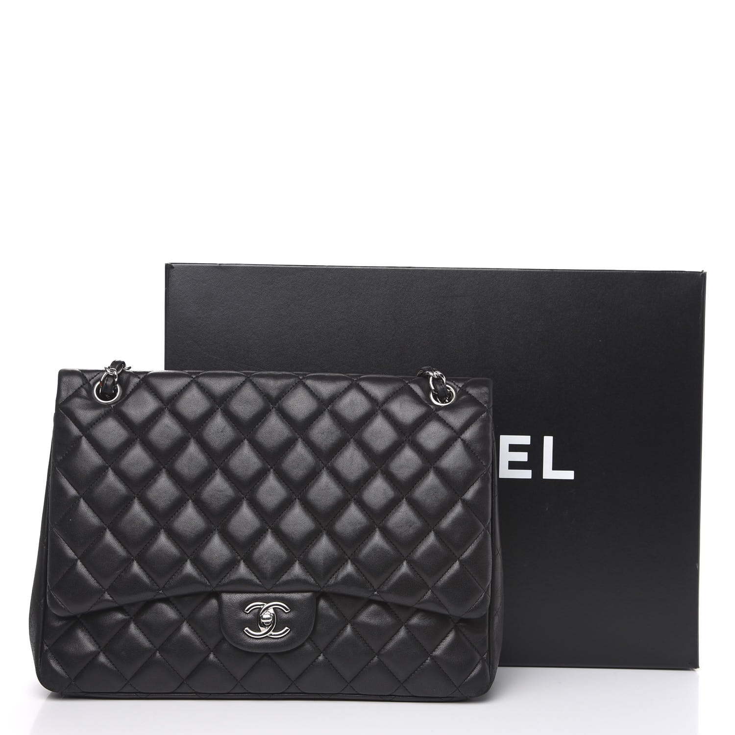 Chanel Lambskin Quilted Maxi Single Flap Black 20 of 20