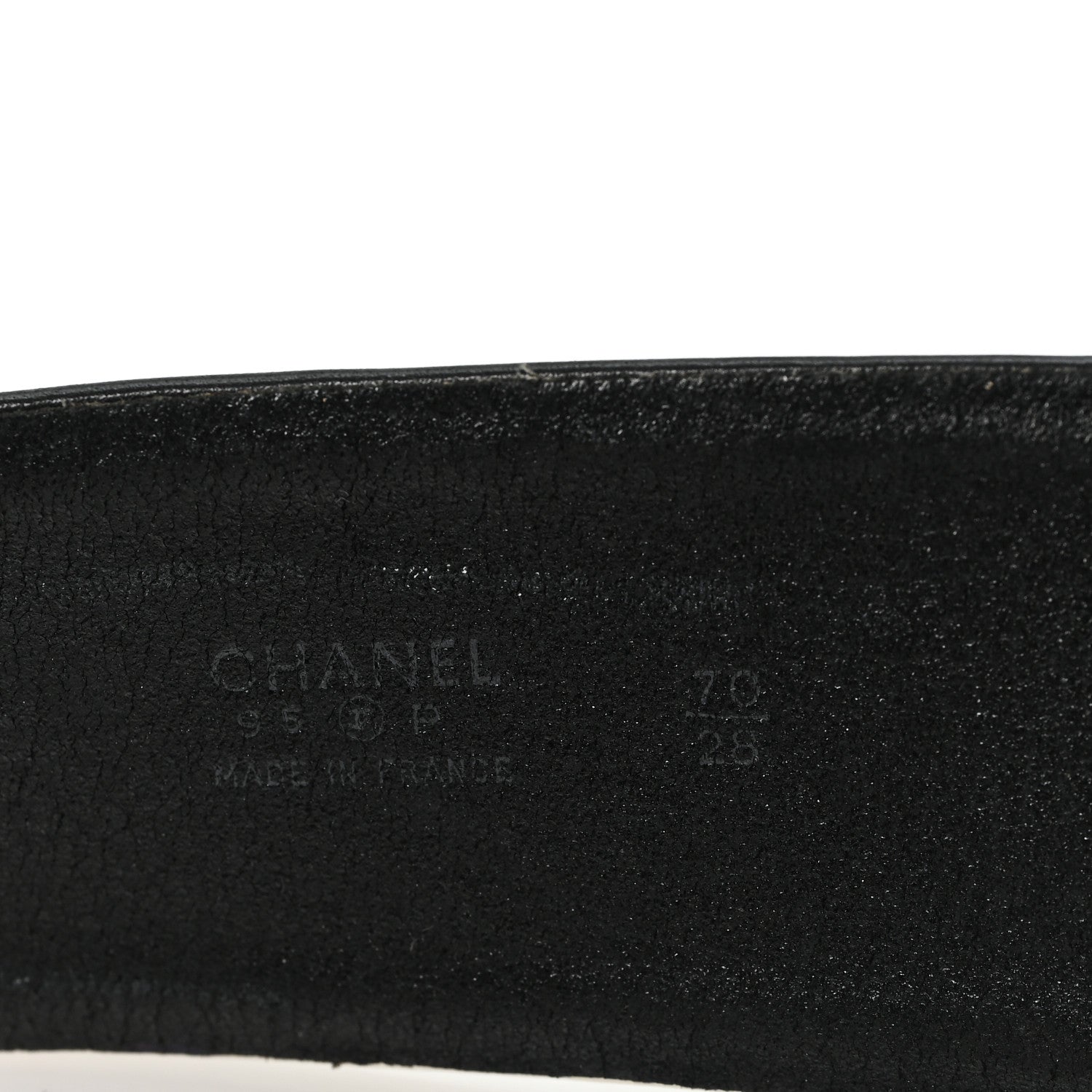 Chanel Calfskin Logo Belt 70 28 Black White 3 of 4