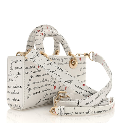Christian Dior Calfskin Je Vous Adore Dioramour Small Lady D-Joy White Black Red 2 of 10