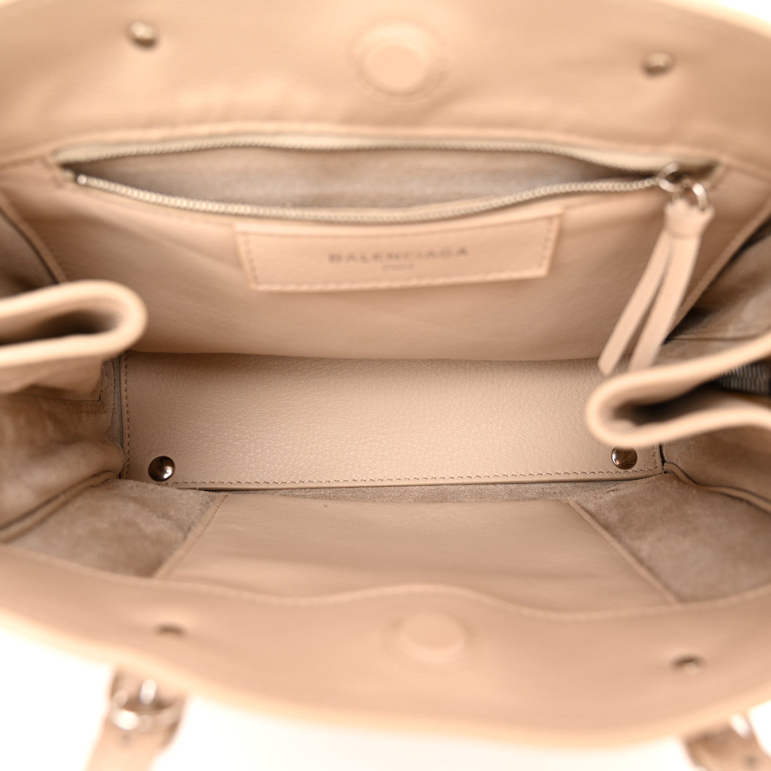 Balenciaga Calfskin Papier Mini A4 Zip Around Tote Light Beige 6 of 13