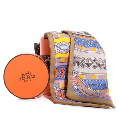 Hermes Silk Collier de Chien Twilly Camel Vert Rose 6 of 6