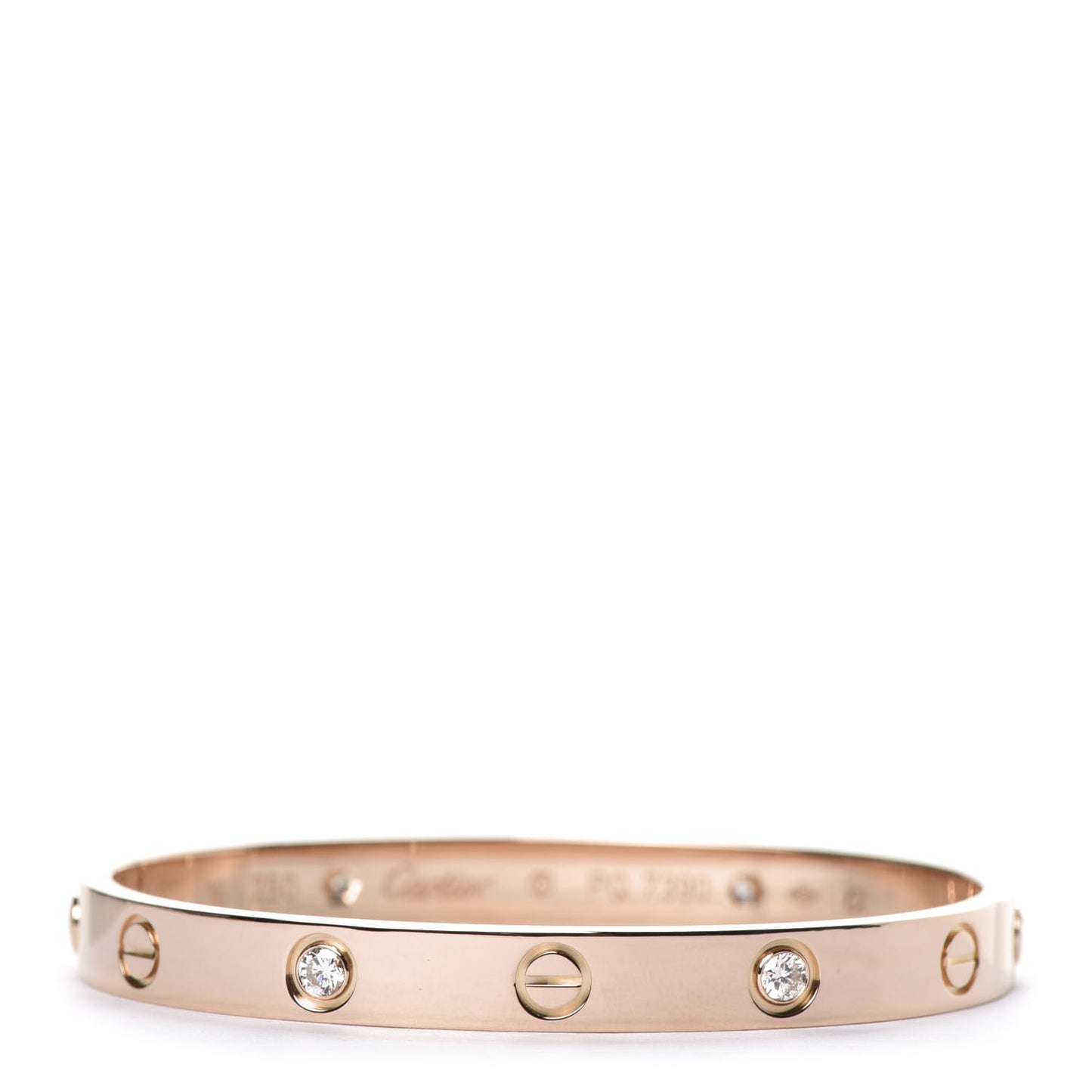 18K Pink Gold 4 Diamond LOVE Bracelet 16