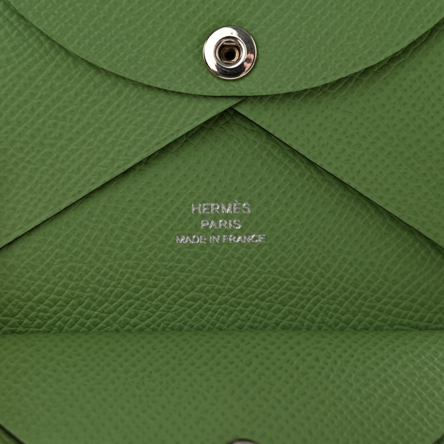 Hermes Epsom Calvi Duo Card Case Vert Criquet 6 of 9