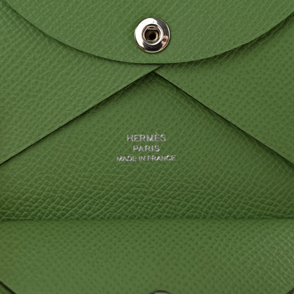 Hermes Epsom Calvi Duo Card Case Vert Criquet 6 of 9