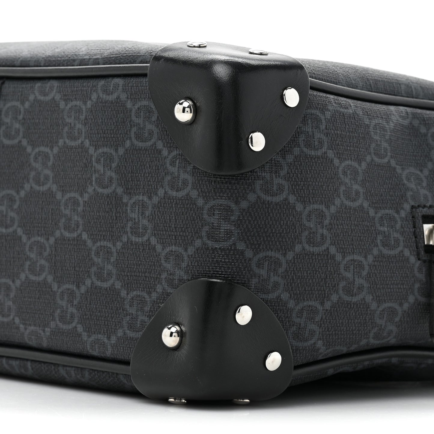 GG Supreme Monogram Selleria Calfskin Square Messenger Bag Black