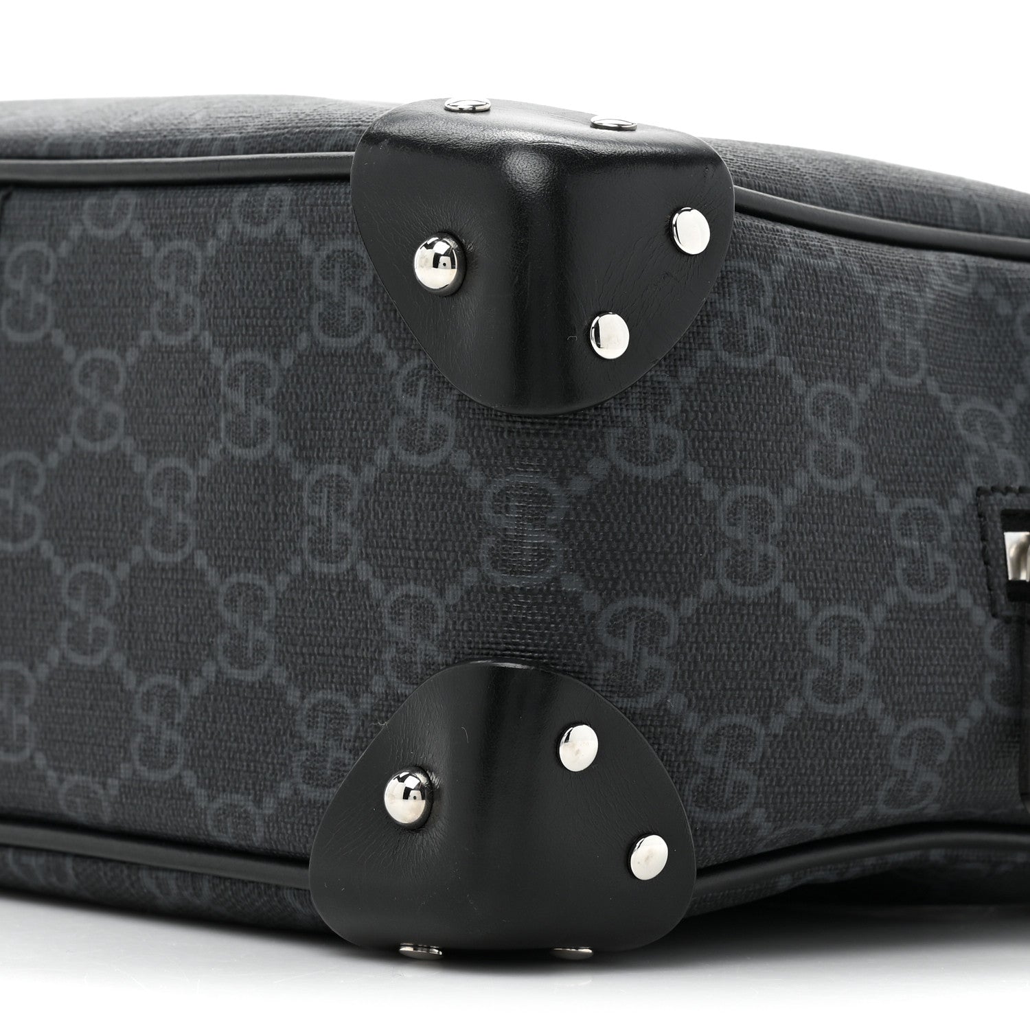 Gucci GG Supreme Monogram Selleria Calfskin Square Messenger Bag Black 8 of 13