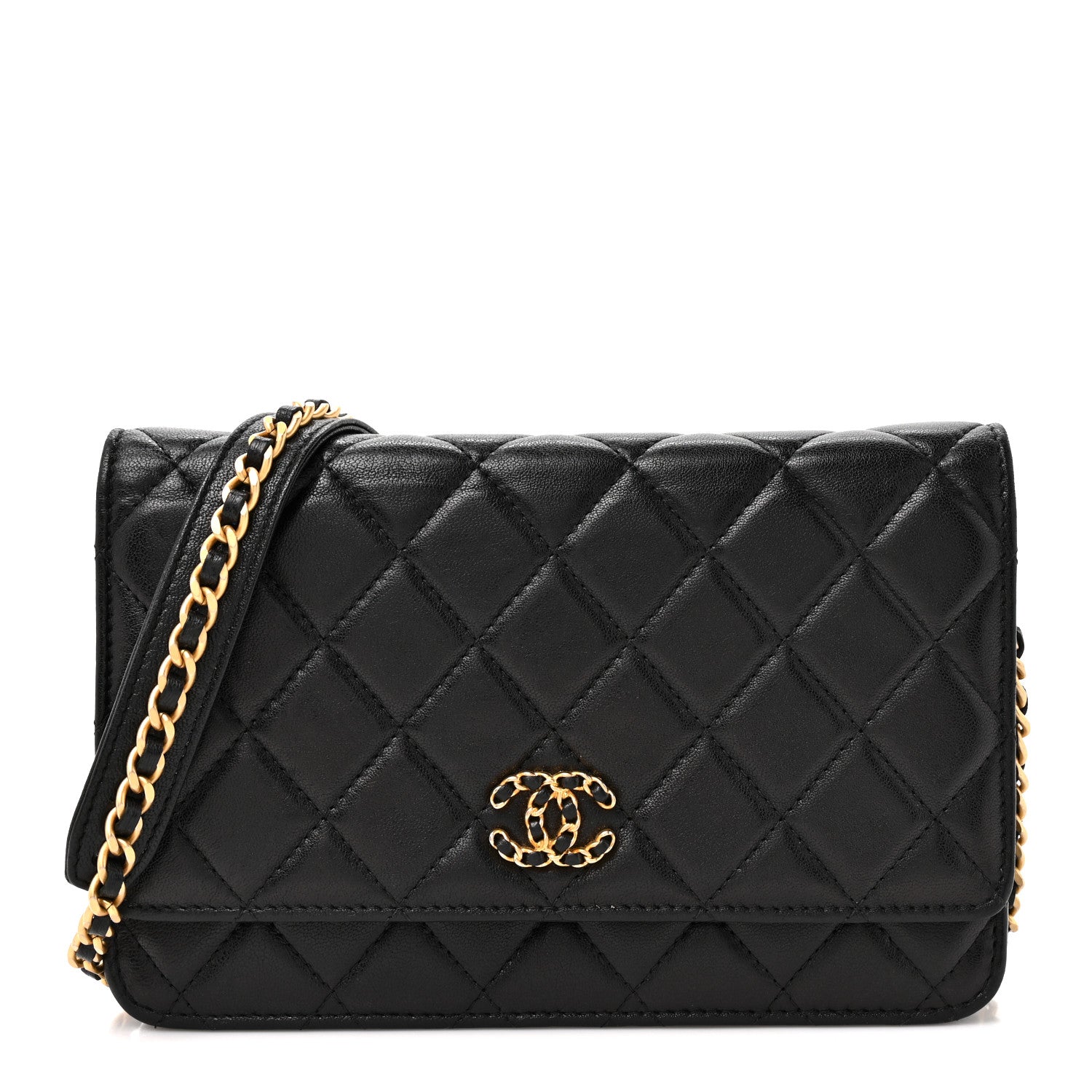 Chanel Lambskin Quilted Infinity Wallet On Chain WOC Black 1 of 10