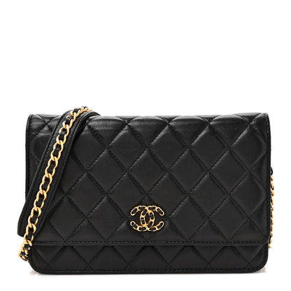 Chanel Lambskin Quilted Infinity Wallet On Chain WOC Black 1 of 10