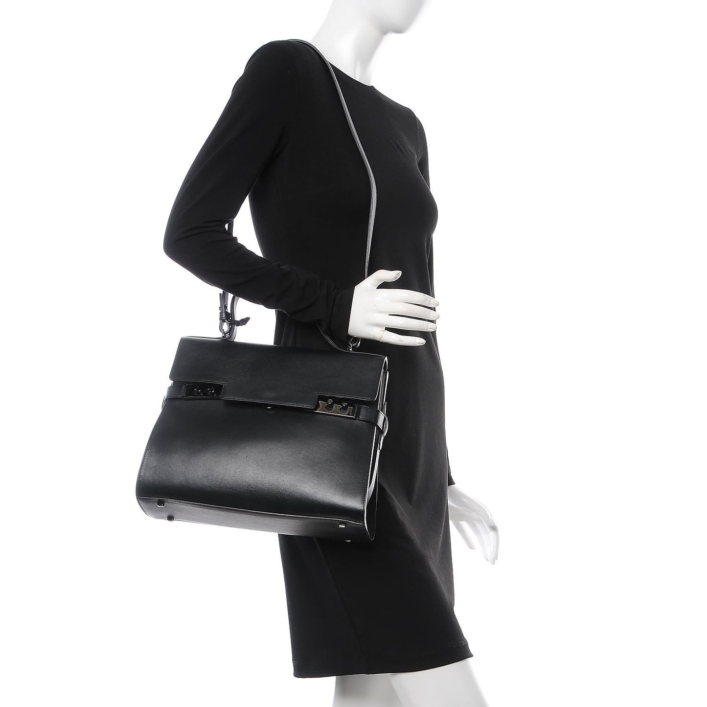 Smooth Calfskin GM Tempete Satchel Black