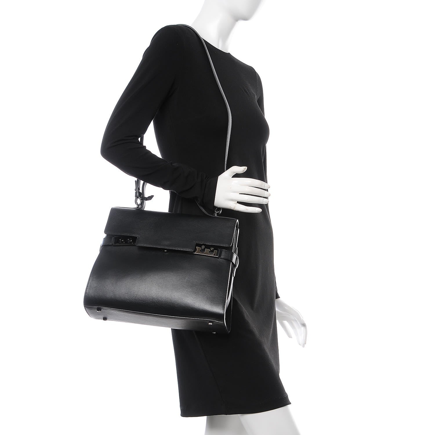 Delvaux Smooth Calfskin GM Tempete Satchel Black 2 of 8