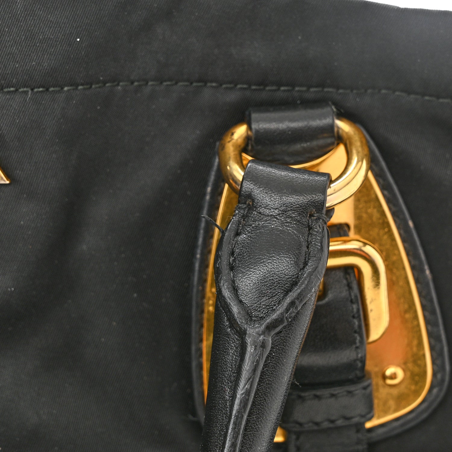 Prada Tessuto Nylon Soft Calfskin Shopping Satchel Black 12 of 14